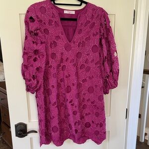Buddy Love Fuchsia Lace Top
